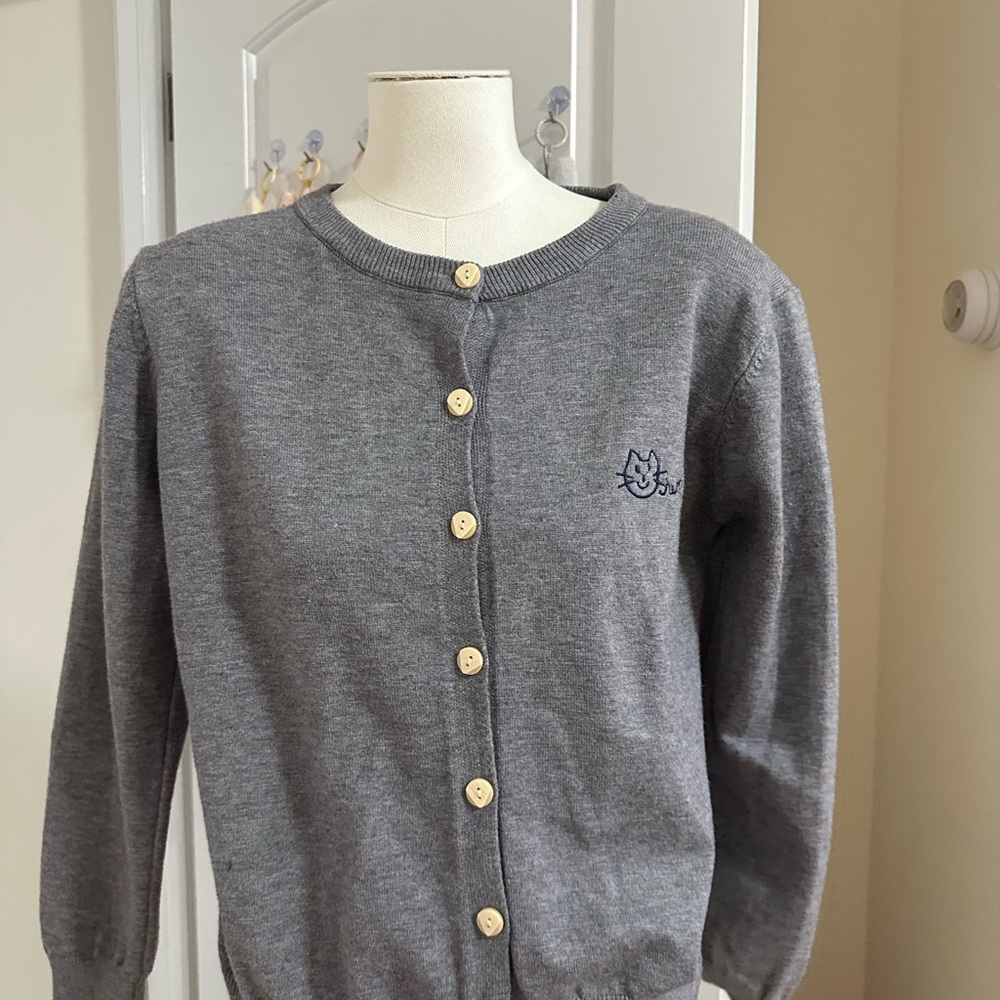 Gray Button-Up Women's Sweater
